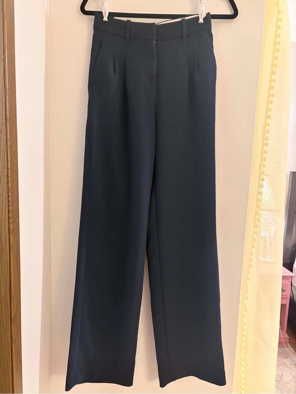 Wilfred The Effortless Pant Deep Navy Wide-Leg Tailored Trousers Size 0